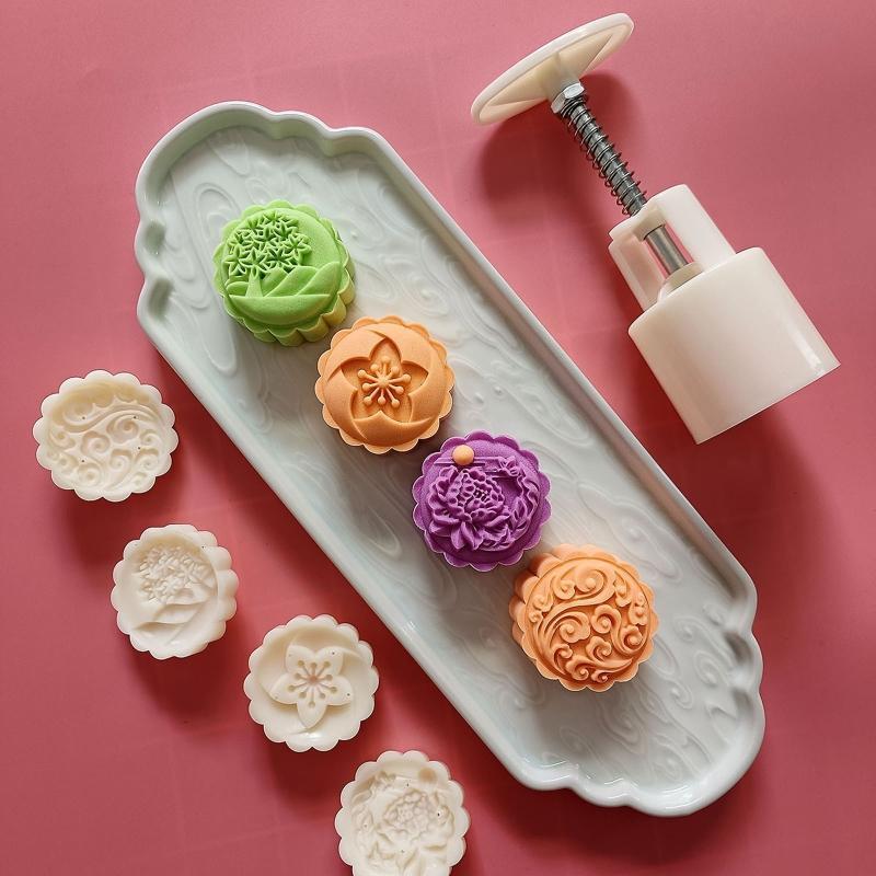 Mid Autumn Festival Mooncake Maker Moon Cake Mold Cookie Stamps DIY Pastry Tool