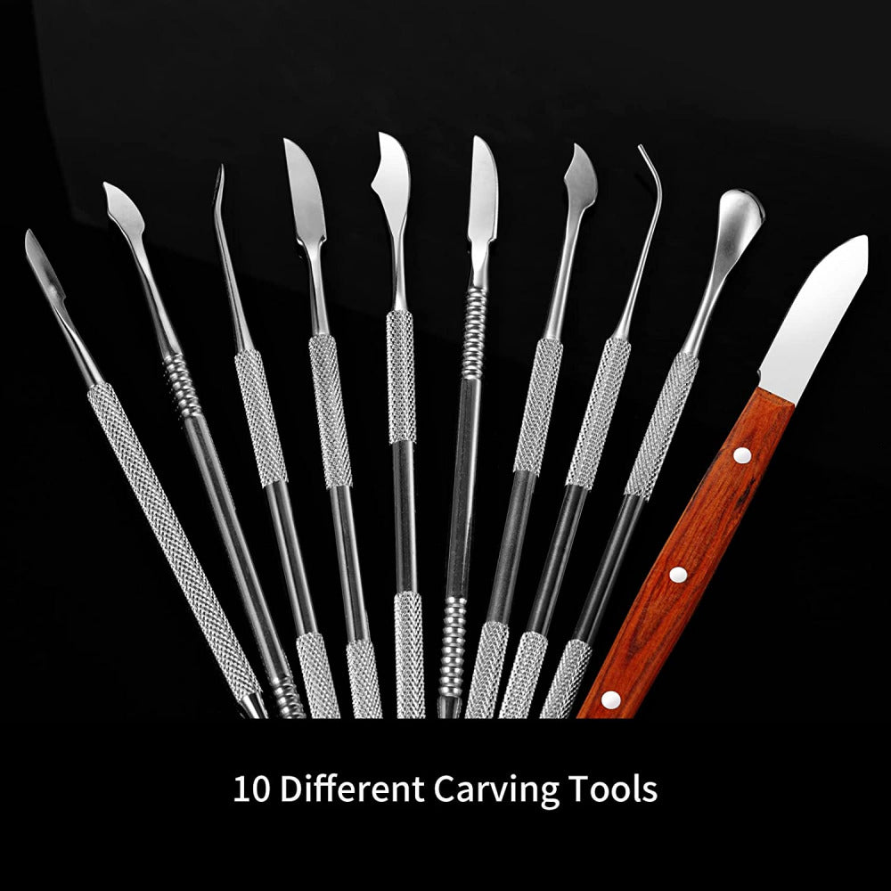 10 pieces dental stainles steel sculpture clay pottery carving wax tool set