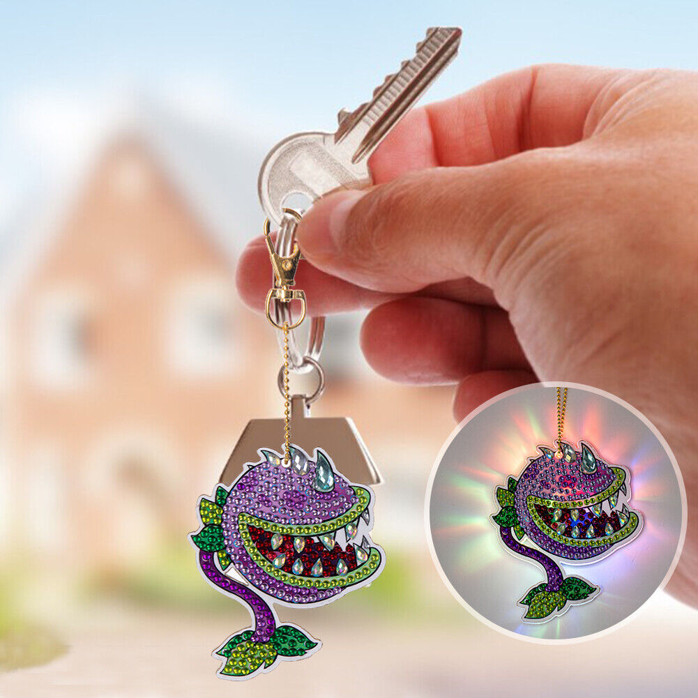 Cartoon Diamond Painting Keychain DIY Luminous Key Ring Pendant (DSK042)