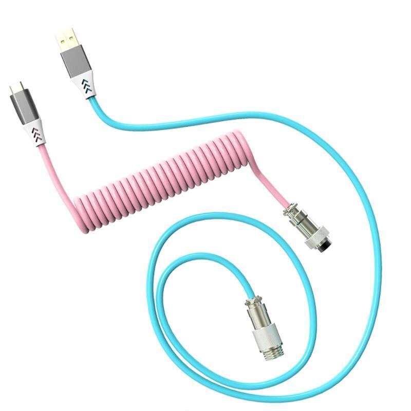 Coiled Detachable Type C to USB Cable Mechanical Keyboard Aerial Plug-in Cable