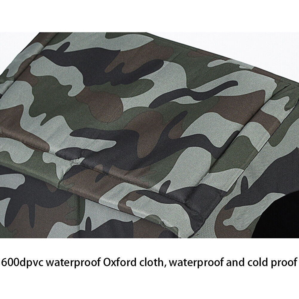 Waterproof Oxford Dog Cat Kennel Bed Sleep Tent House (Green Camouflage S)