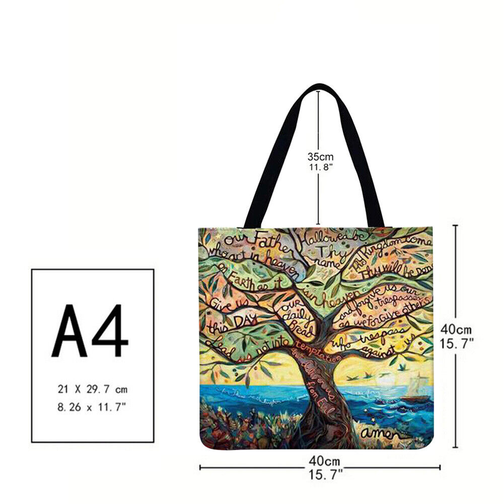cartoon tree Printed Shoulder Shopping Bag Casual Large Tote Handbag