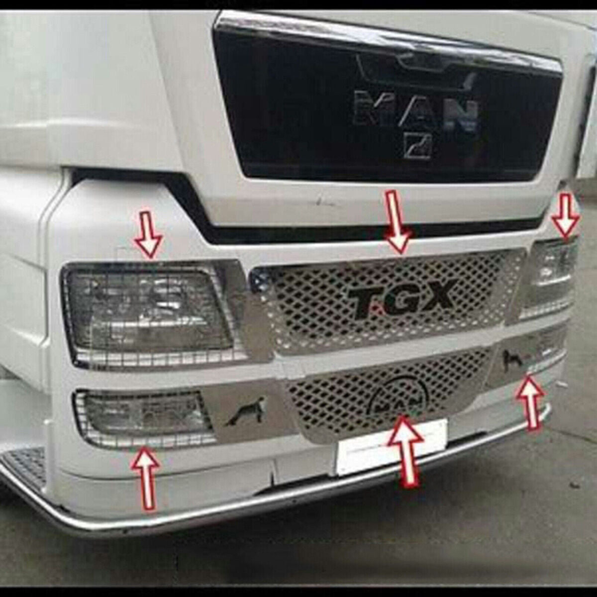 Front Harrow Guard Grill For 1/14 TAMIYA MAN TGX 56325 56329 Tractor Truck Car