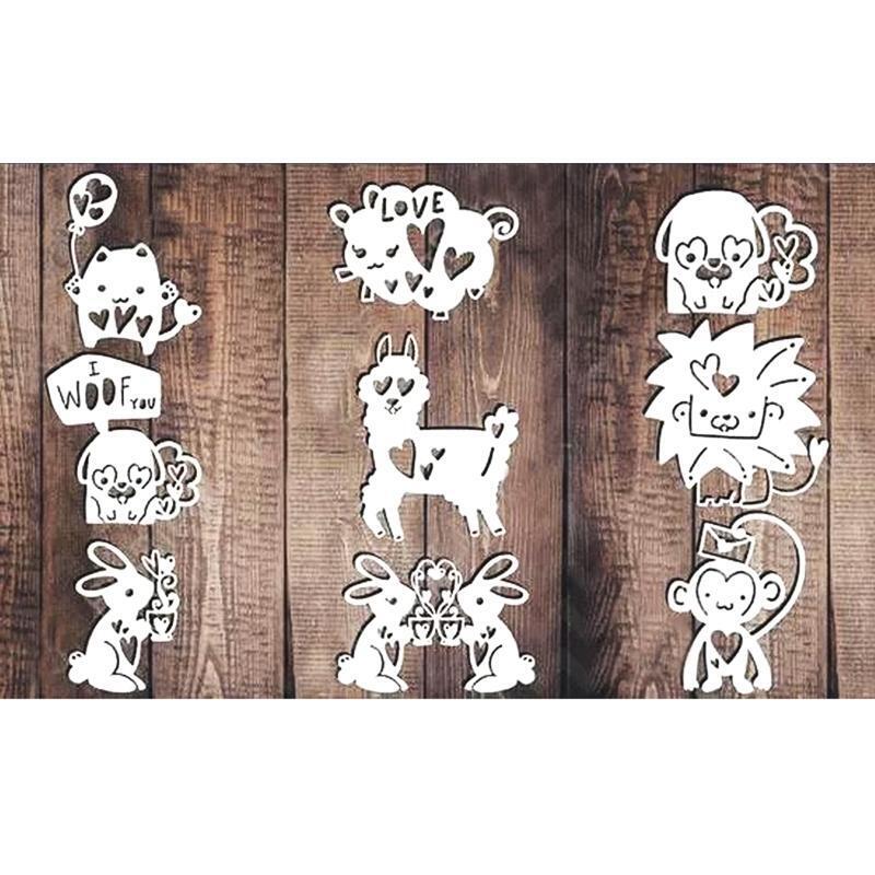 9Pcs Cutting Dies Metal Embossing Stencils DIY Scrapbooking Templates for Girls