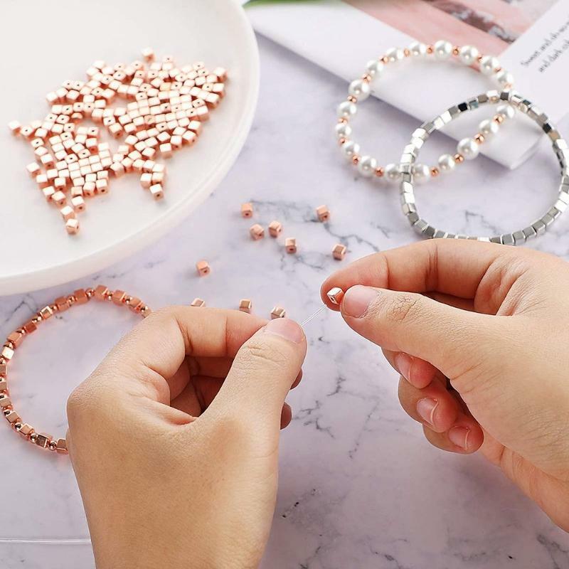 4200 Piece Assorted Spacer Beads Round Ball Faceted Spacer Beads for DIY Jewelry