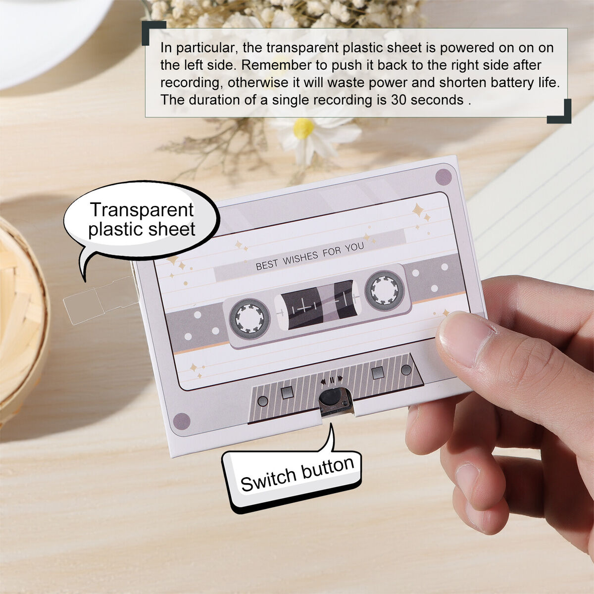 Audio Cards Recordable Greeting Card Personalized DIY Greeting Cassette Tape