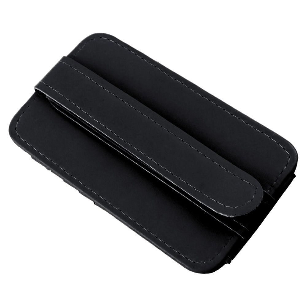 Multifunctional Sunglasses Case Ticket File Sun Visor Storage Bag Card Clip