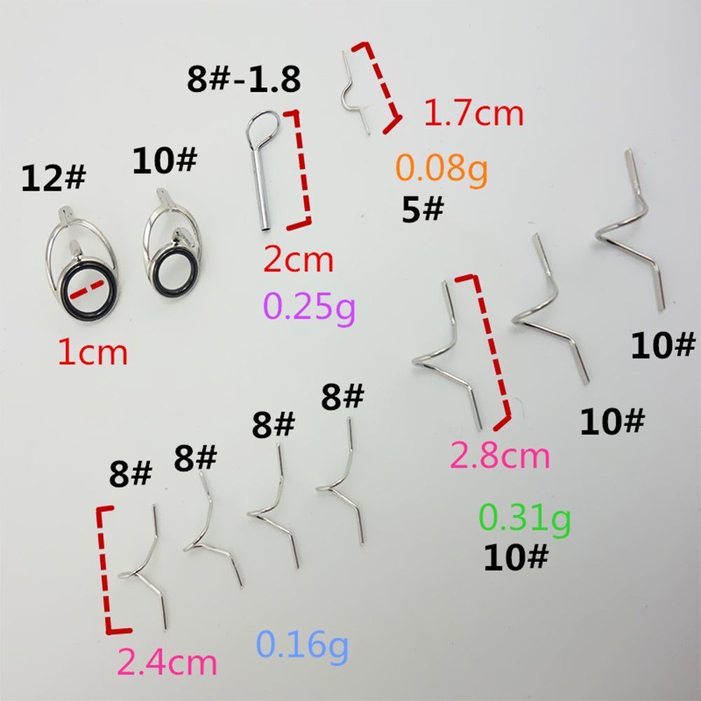 Steel Tackle Box Accessories Fishing Rod Guide Tip Repair Kit Eye Ceramic Ring