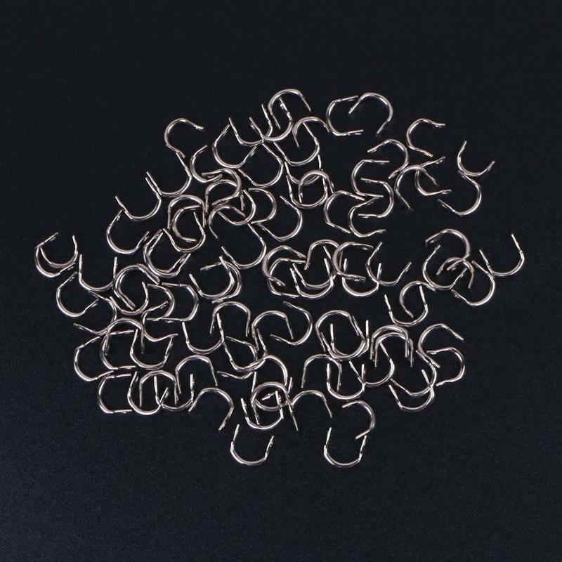 100pcs Fishing U Shaped Ring Baits Lure Tool Stainless Steel Accessories Tackle