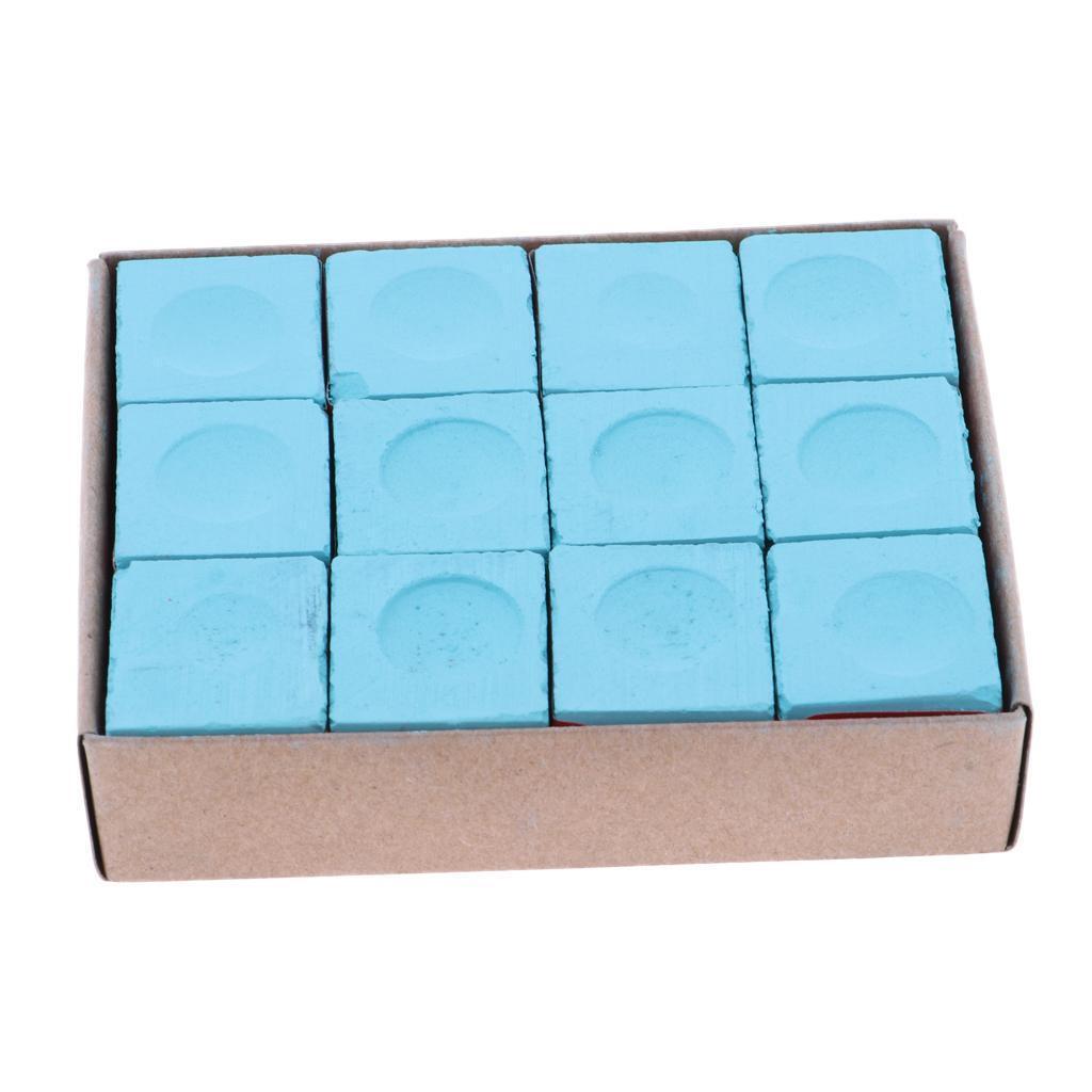 Performance Box of 12 Cubes of Pool Cue Tip Chalk Set Billiard Accessories