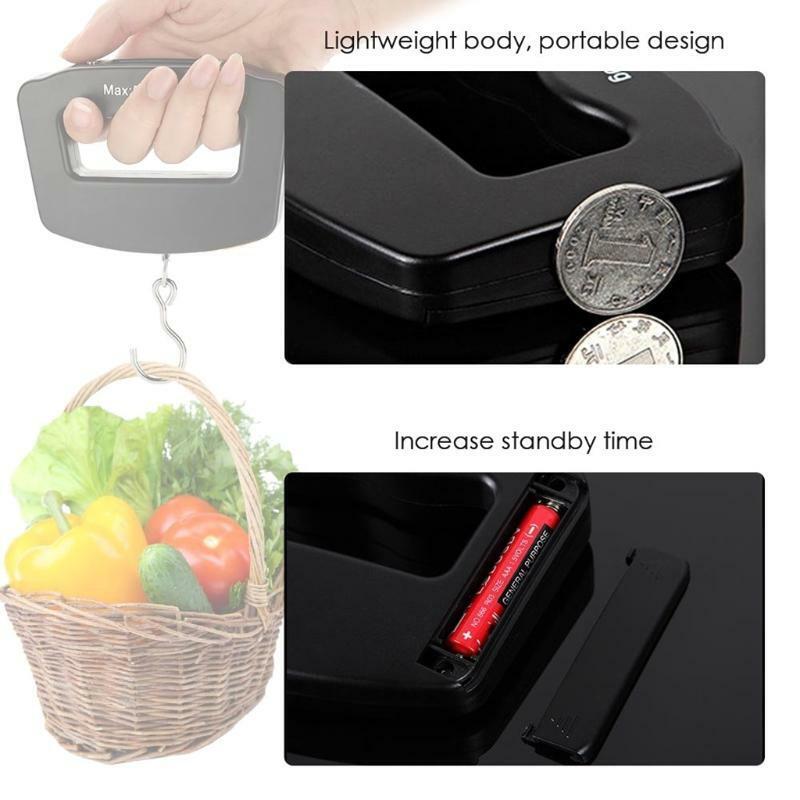 LCD Display Electronic Hanging Scale 50Kg 110 Lb with Sturdy Nylon Sling
