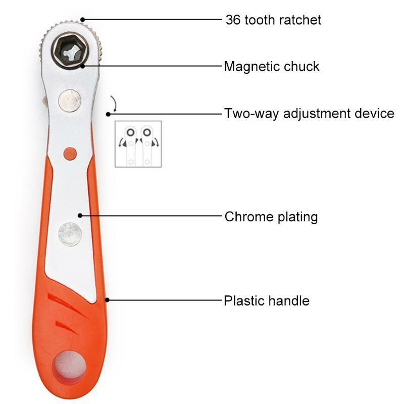 Mini Magnetic Ratchet Wrench 1/4"(6.35mm) Hexagon Torx Bidirectional Control