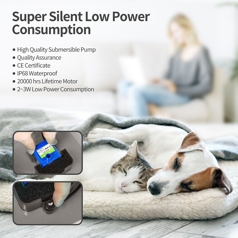 USB Automatic Pet Water Filter Dispenser Cat Water Fountain Feeder (Gray)