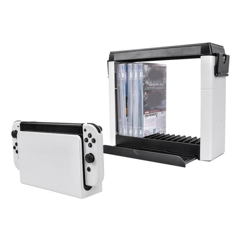 Multi-function Storage Bracket Game Disc Organizer Rack 27-slots for Switch OLED