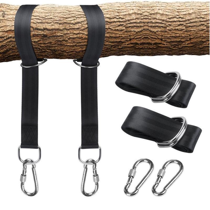 Tree Swing Hanging Straps Kit  with Safer Lock Snap Carabiner Hooks