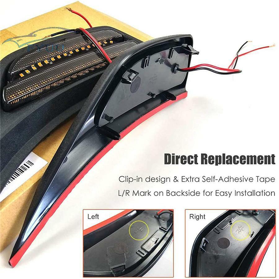 1pair Smoke LED Front Fender Side Marker Turn Signal Light For Wrangler JL 18-20