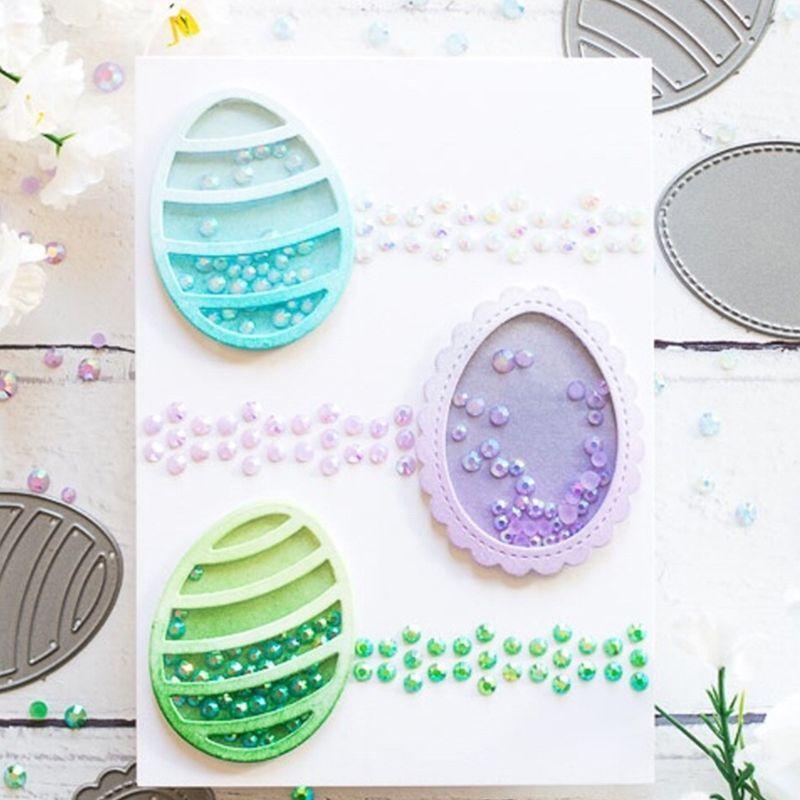 Hollow Easter Egg Metal Cutting Dies Stencil Scrapbooking DIY Album Stamp Paper