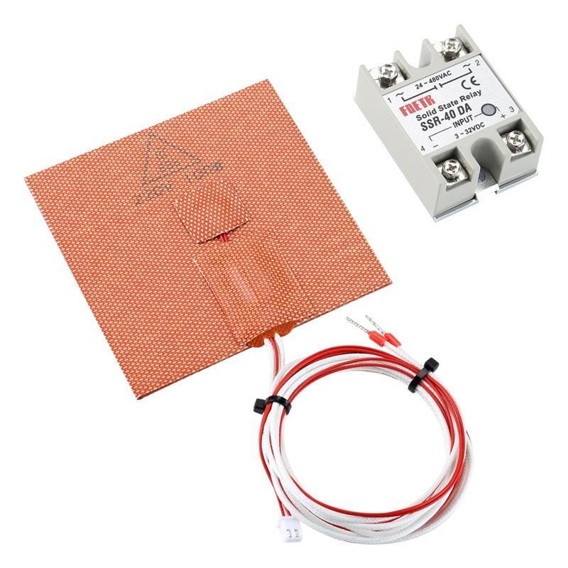 100W Silicone Rubber Heater Mat Pad w Relay Strong Adhesive Heating Thermistor