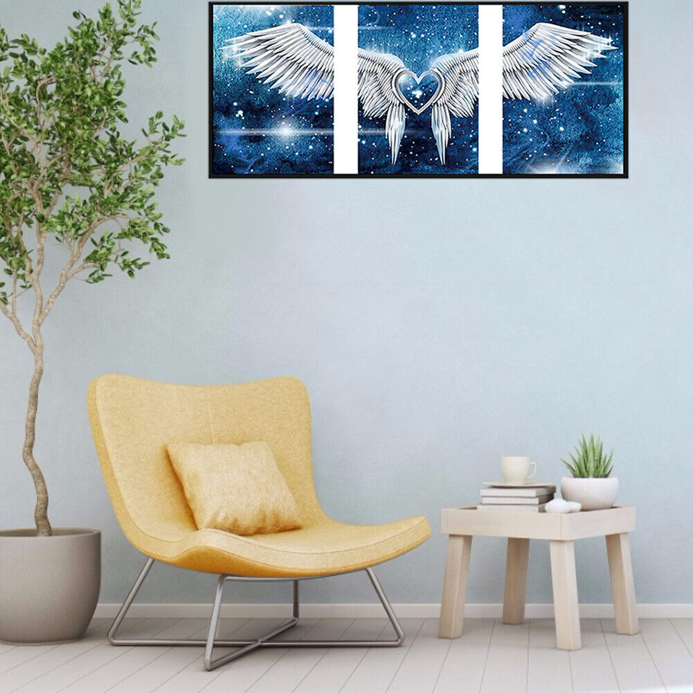 3 Panels 5D Diamond Painting Kit DIY Love Angel Wing Full Square Drill Art