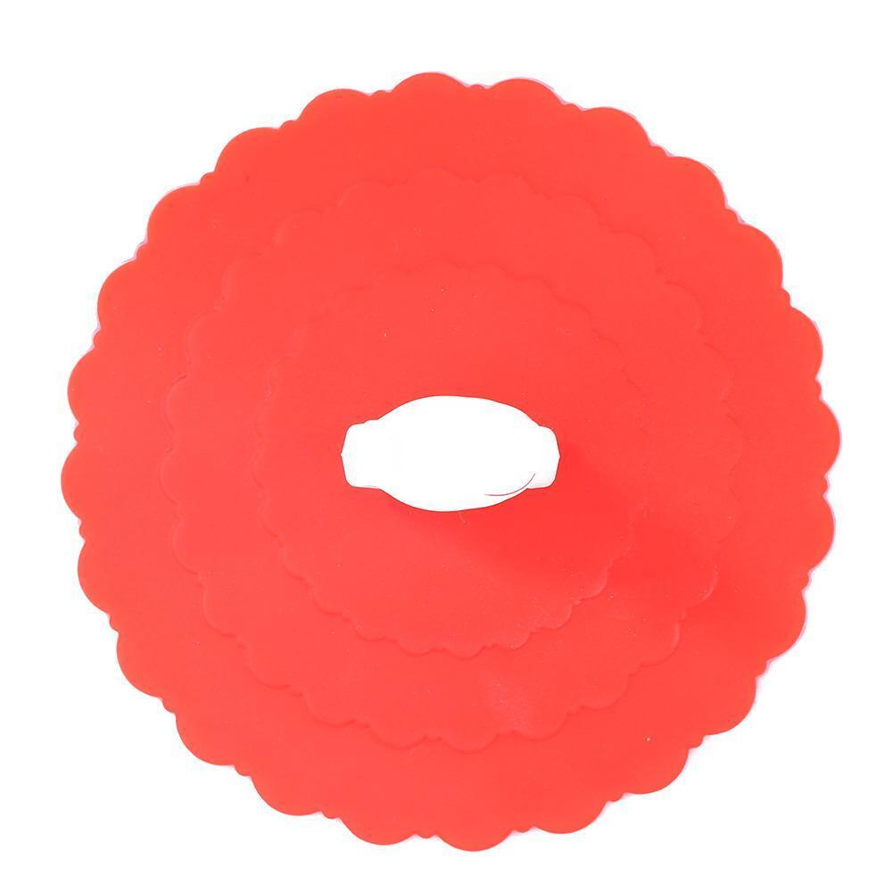 Clear Red Cherry Silicone Cup Cover Leakproof Reusable Cartoon Lid (Cat)