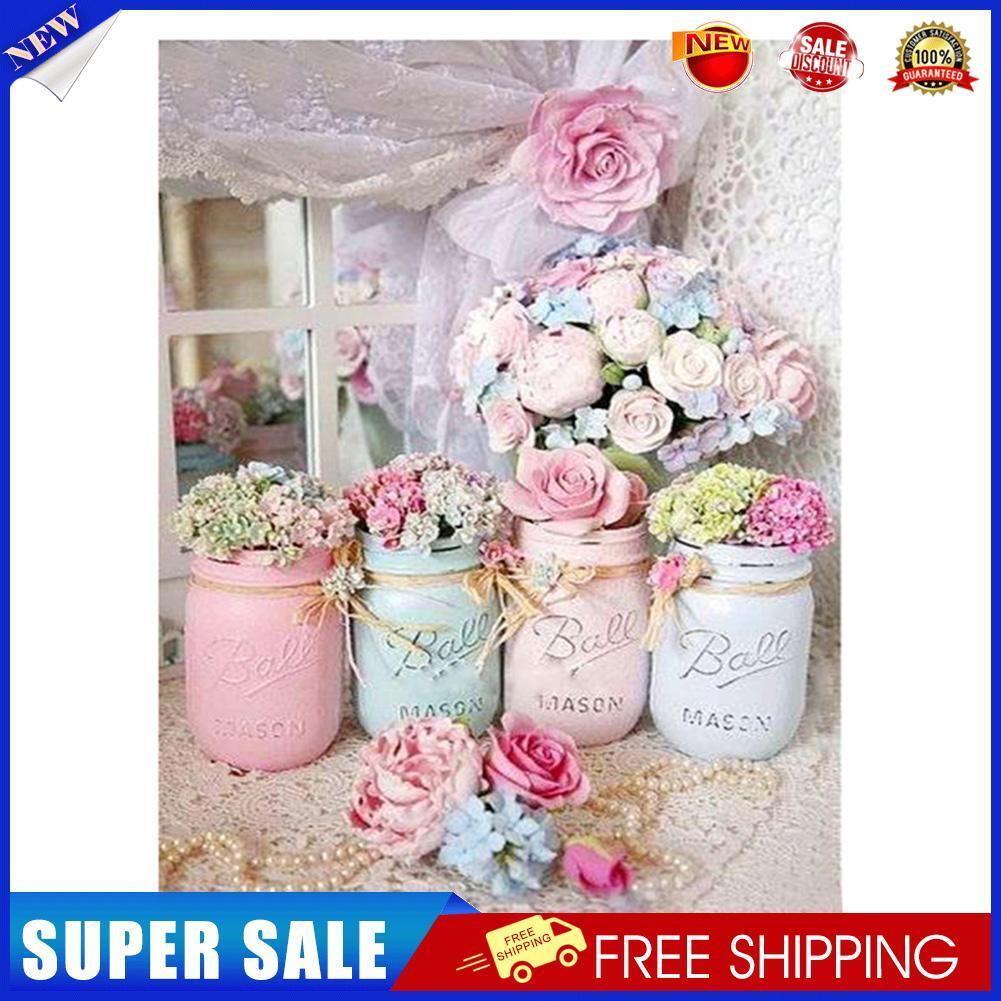 Pink Rose Diamond Painting Cross Stitch 5D Mosaic Picture Home Decor Gift