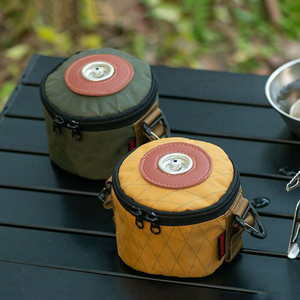 Camping MOLLE Gas Tank Bag Thickened Can Protective Cover (Yellow Brown)