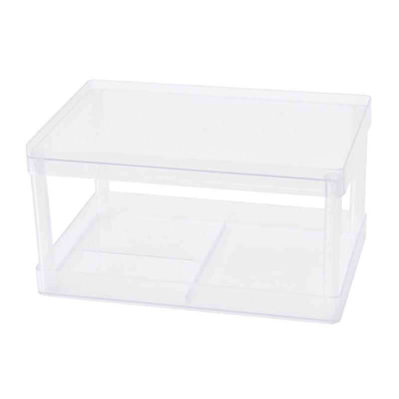 Desk Cosmetic Organizer Storage Shelves Two-layer Desktop Storage Box Sturdy