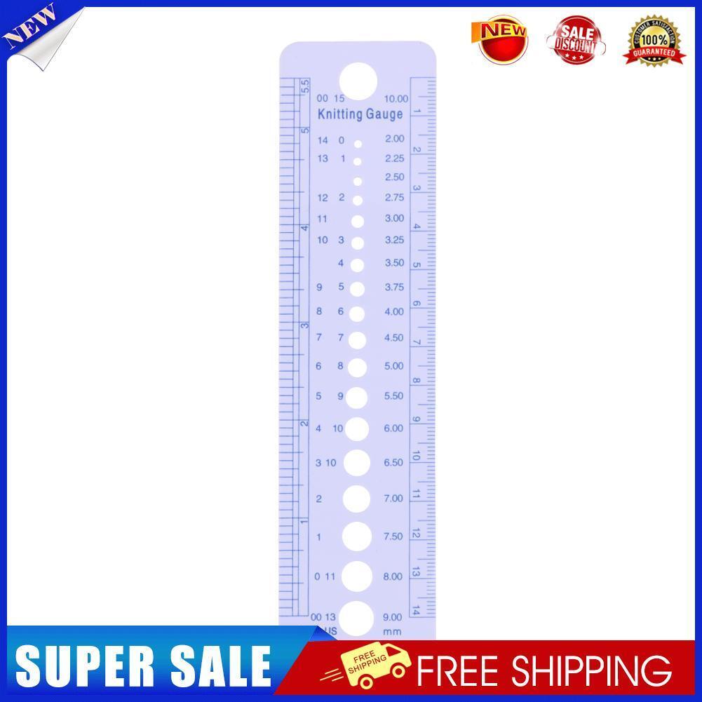 1pc Profession Knitting Needle Gauge Plastic inch cm Ruler Home Sewing Tool