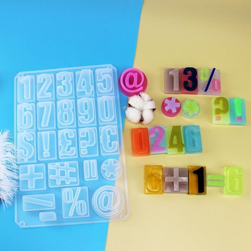 DIY Digital Symsymbol Epoxy Mould,0-9 Number Symbol Decorative Food-grade Mold
