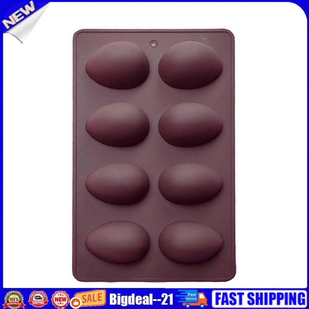 Silicone Cake Mold 8-Cavity Easter Egg Chocolate Mould Pastry Baking Tray