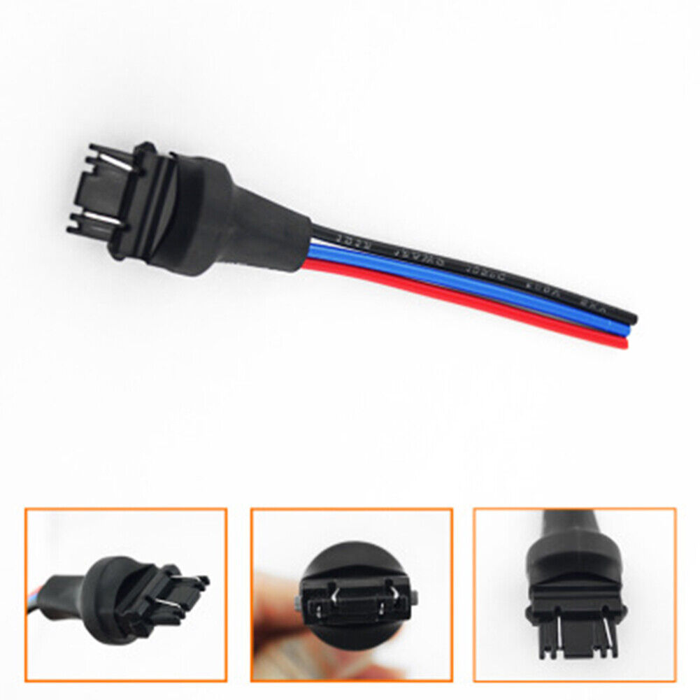 2pcs 3157 Male Adapter Wiring Harness Pigtails for Car DRL Brake Tail Light
