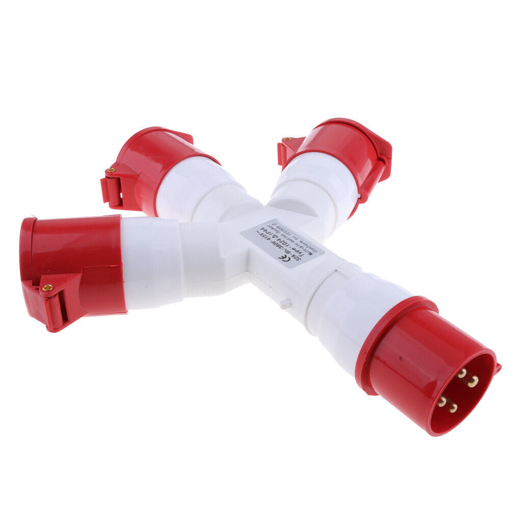 380V 32Amp  Industrial  Socket  Splitter Waterproof 3P+E