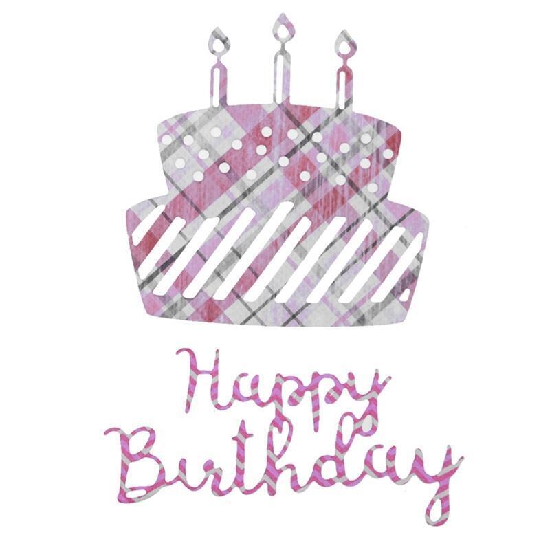 Happy Birthday Cake Metal Cutting Dies Stencil DIY Scrapbooking Album Paper Card
