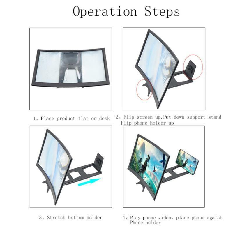 Mobile Phone Screen Amplifier Enlarger Foldable Stand for Movies Videos Gaming