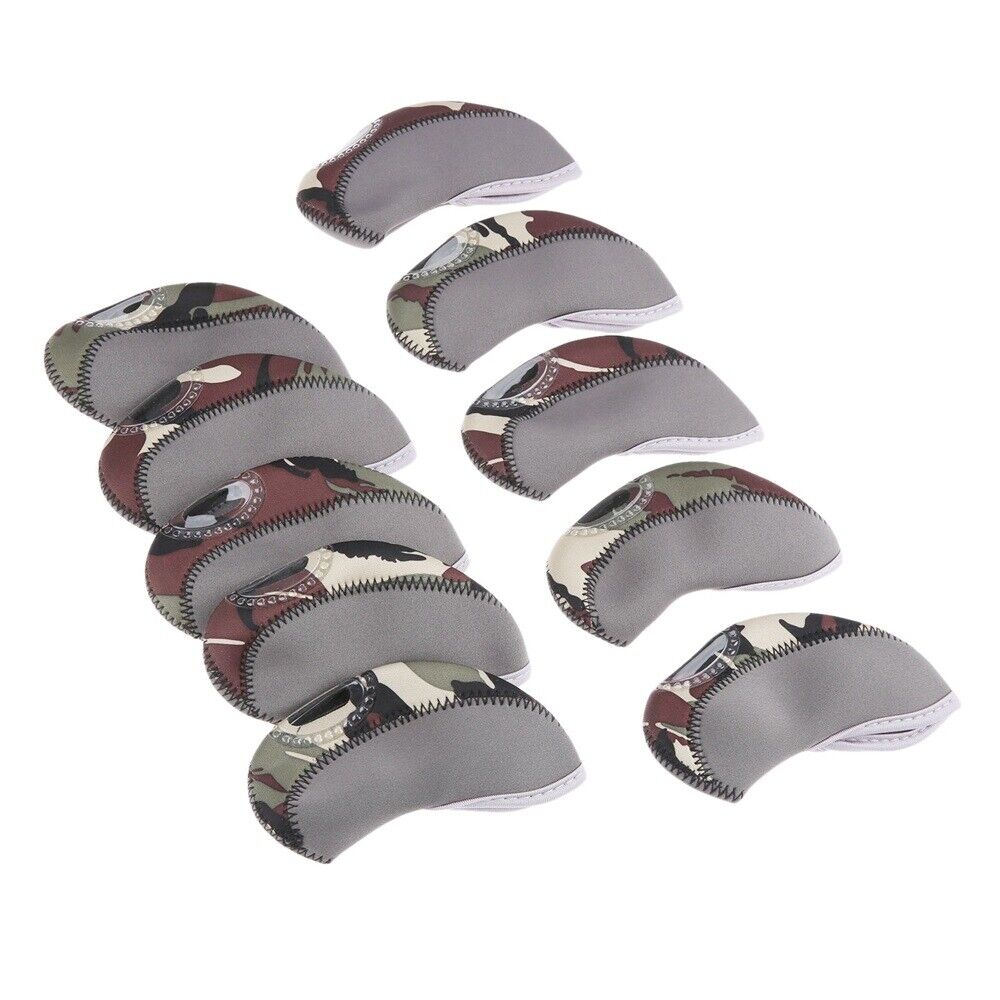 10pcs/Set Neoprene Golf Club Iron Headcovers Head Cover Protect Case Golfer Gift
