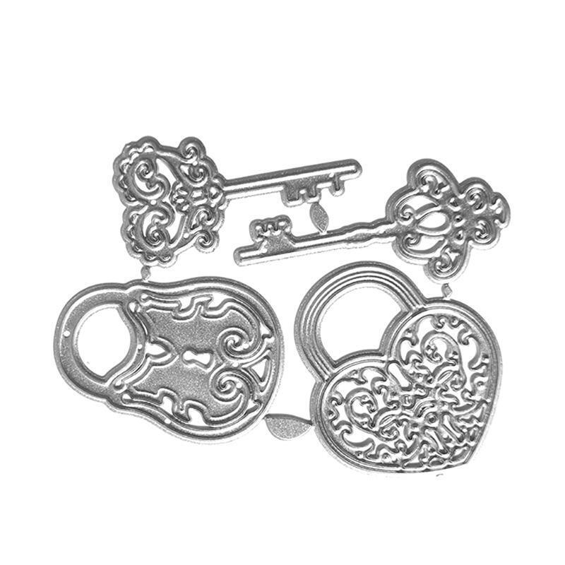 Key Lock Metal Cutting Dies Stencil DIY Scrapbooking Album Paper Card Template