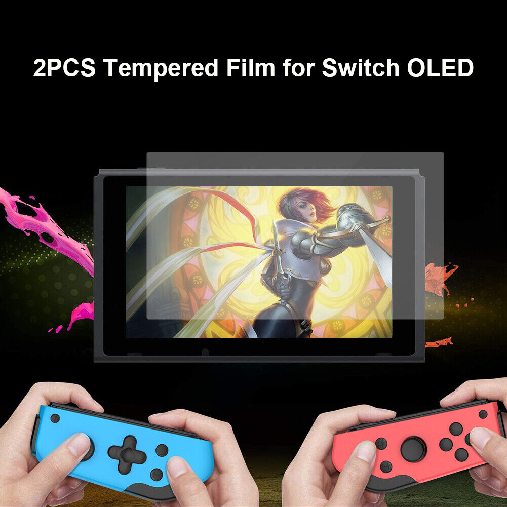 2pcs Tempered Glass for Switch OLED Console Screen Protective Film Guard