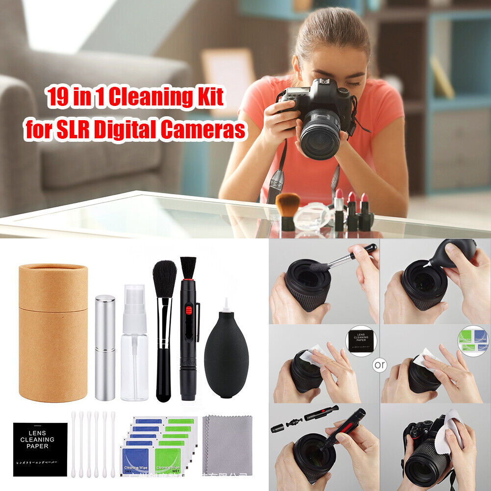 19pcs Digital Camera Cleaner Kit for DSLR Lens Cleaning Brush Wipe Clean