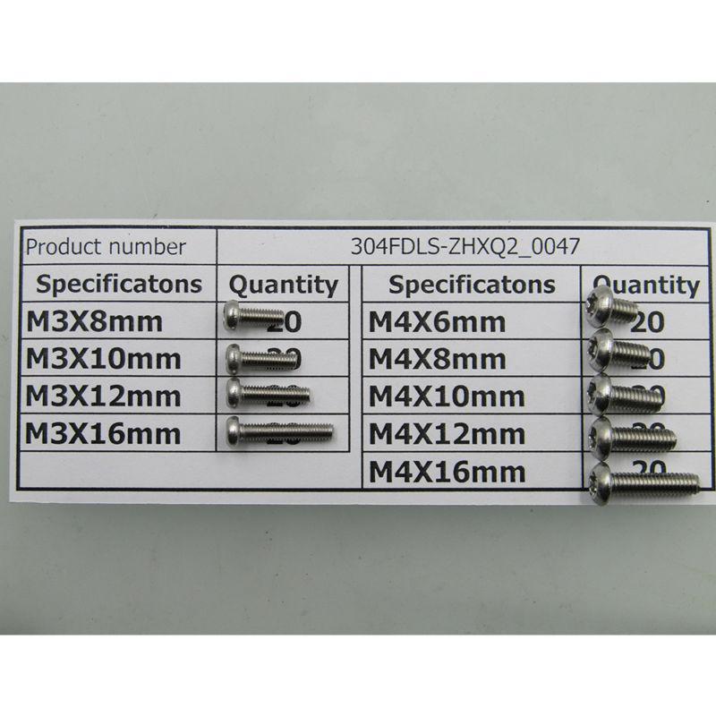 M3 M4 Steel Security Torx Socket Head Screw Matched Wrench Assortment Kit 180pcs