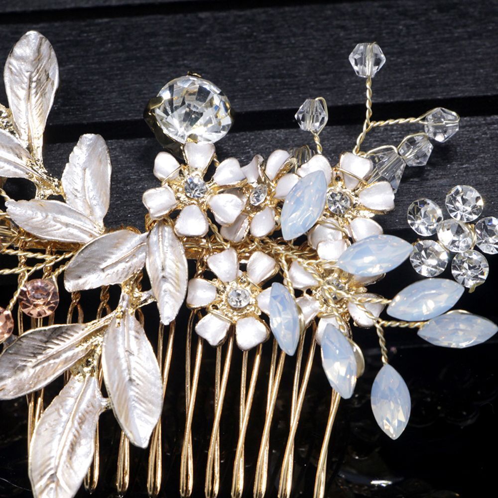 Party Handmade Hairwear Crystal Hair Comb Bridal Headpiece Flower Head Clip