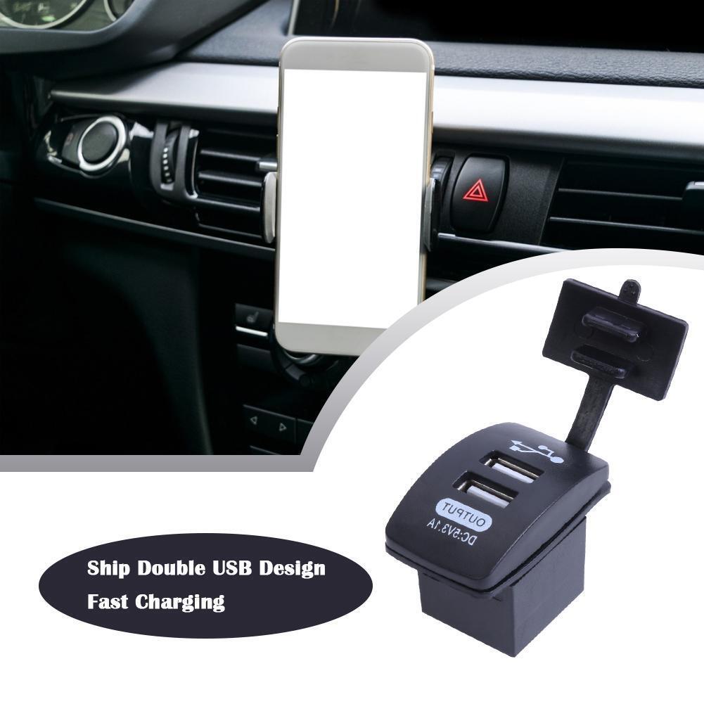 Dual USB Port Car Motorcycle Charger 3.1A Power Socket with Cover for Phone