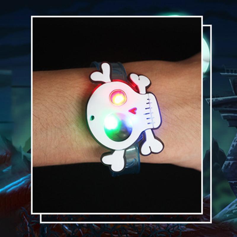 Glowing Silicone Bracelet Party Favors with Pumpkin Ghosts Design Soft Wristband