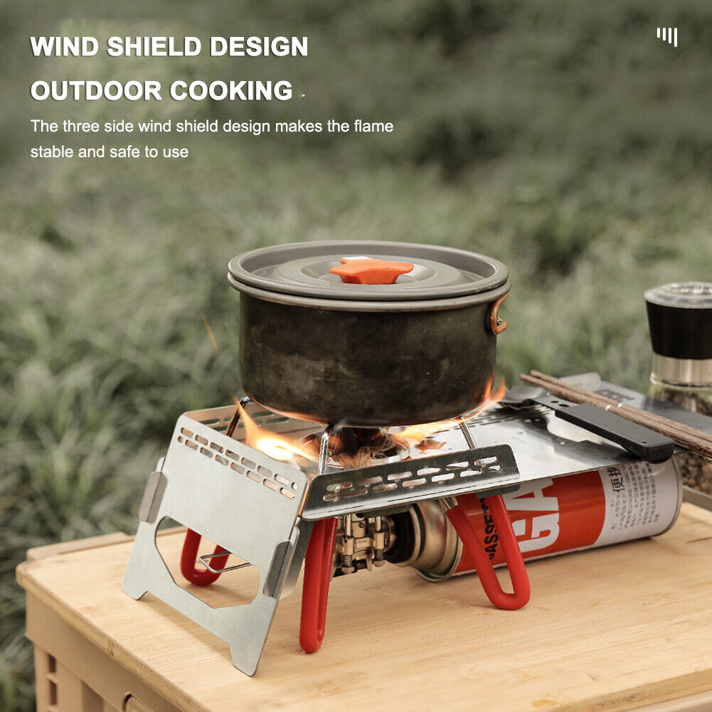 Portable Camping Picnic BBQ Table Heat Insulation Gas Stove Folding Desk