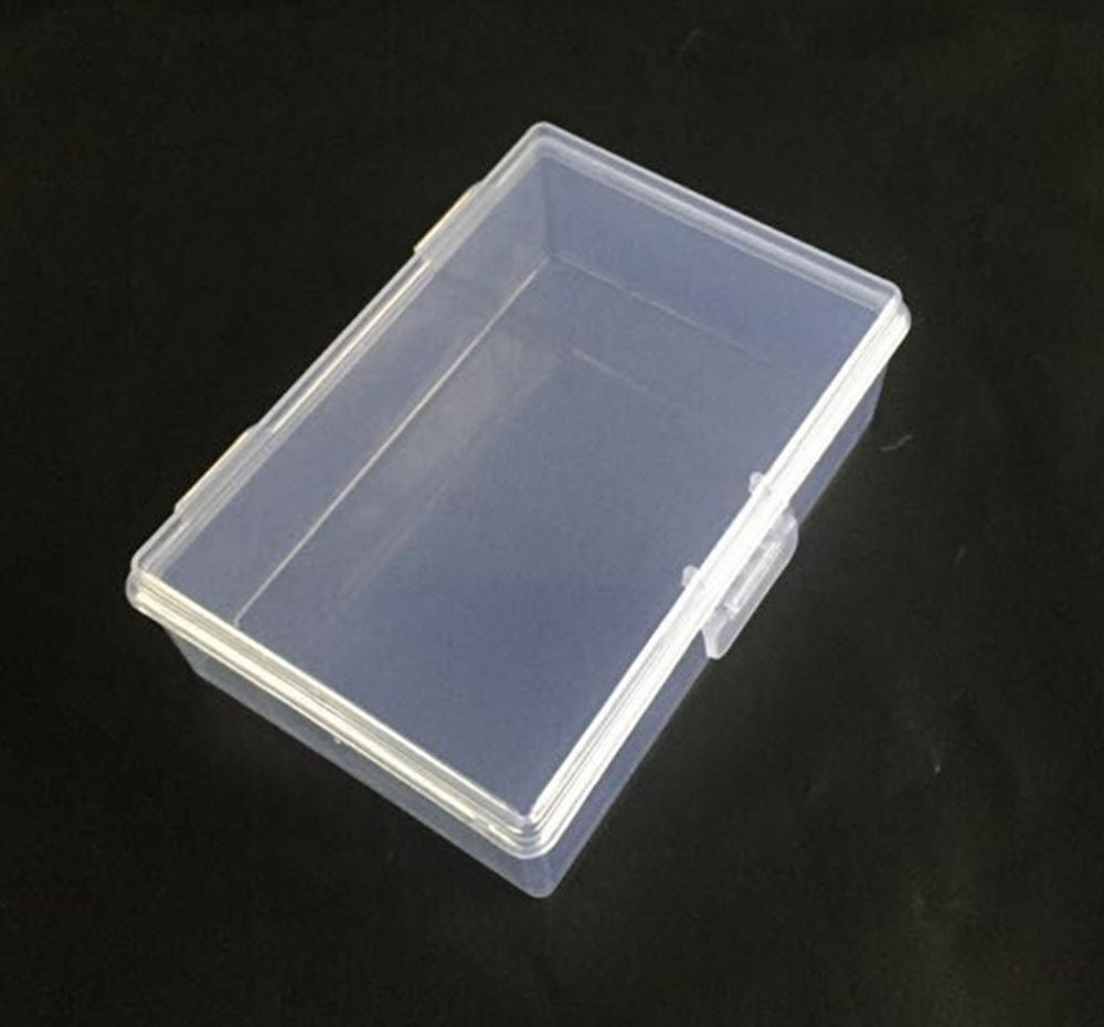 2PCS Small Transparent Plastic Storage Box Clear Square Display Case