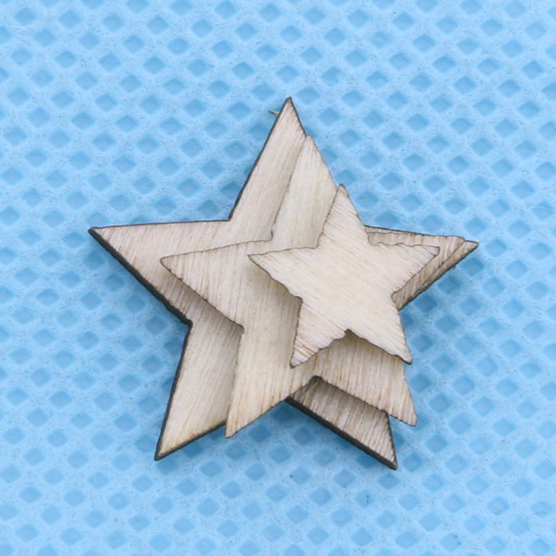 100pcs Wooden Mixed Wood Mini Stars Craft Scrapbooking Wedding Table Decor DIY