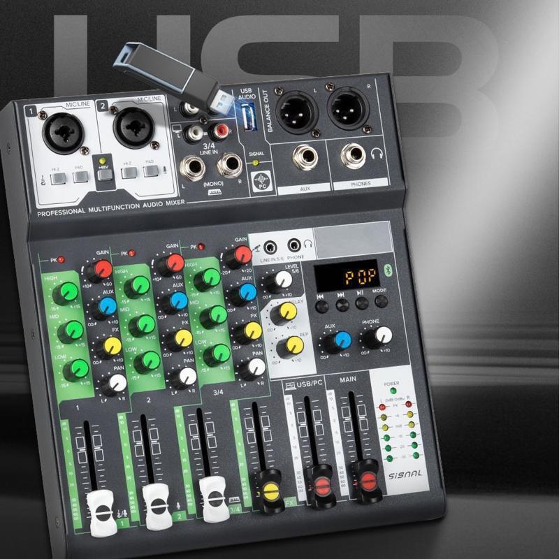 Digital USB Bluetooth-compatible Computer Audio Mixer Input 48VPhantom Power