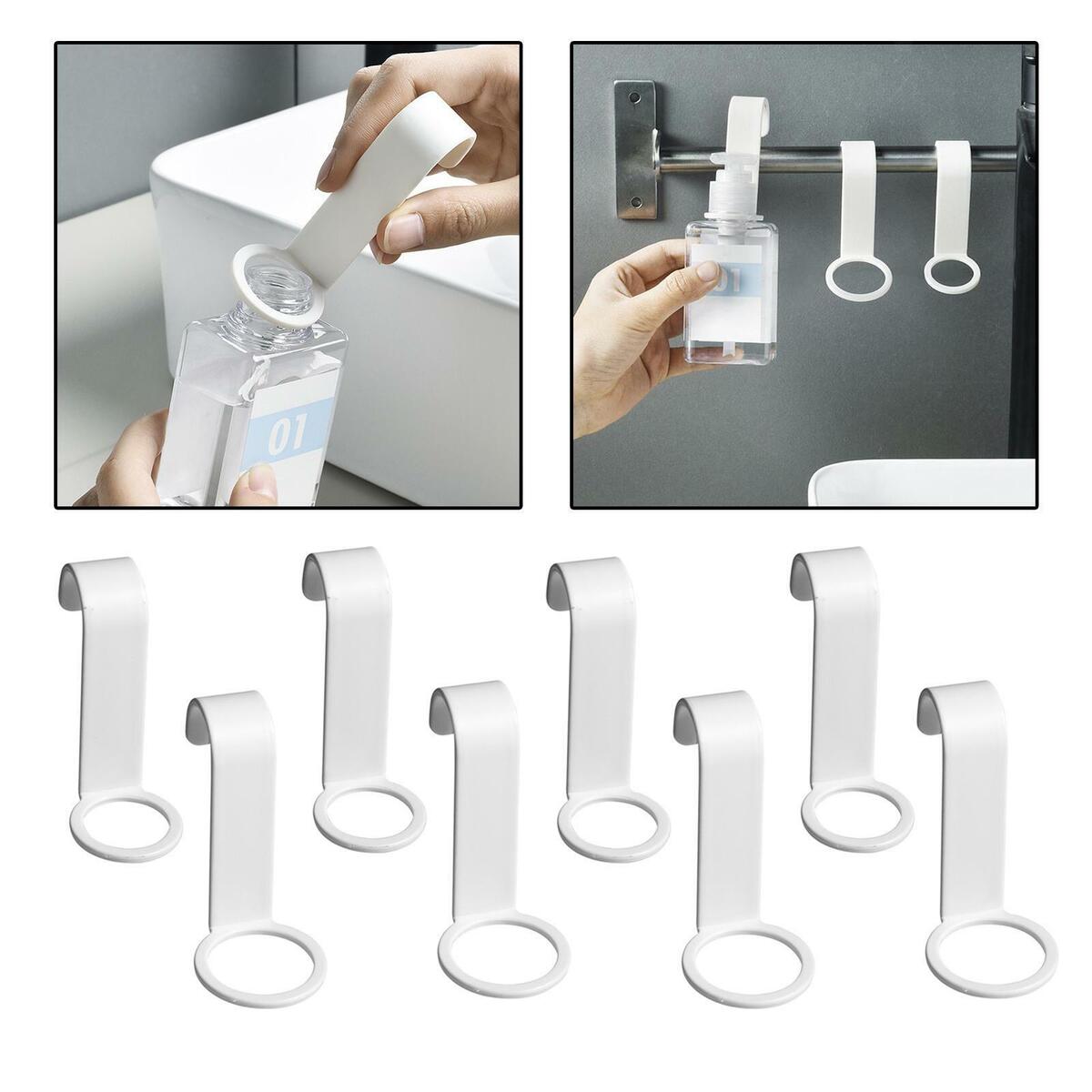 8Pcs  Gel Bottle Rack Hook Plastic Shampoo Holder Hook for Bathroom