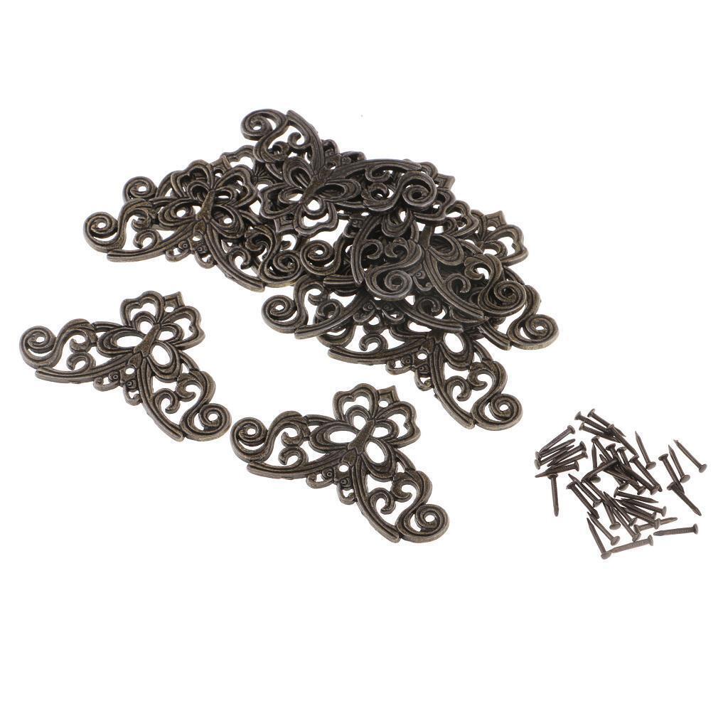 10Pcs Bronze Jewelry Box Gift Wine Case Corner Decorative Protectors 44*44mm