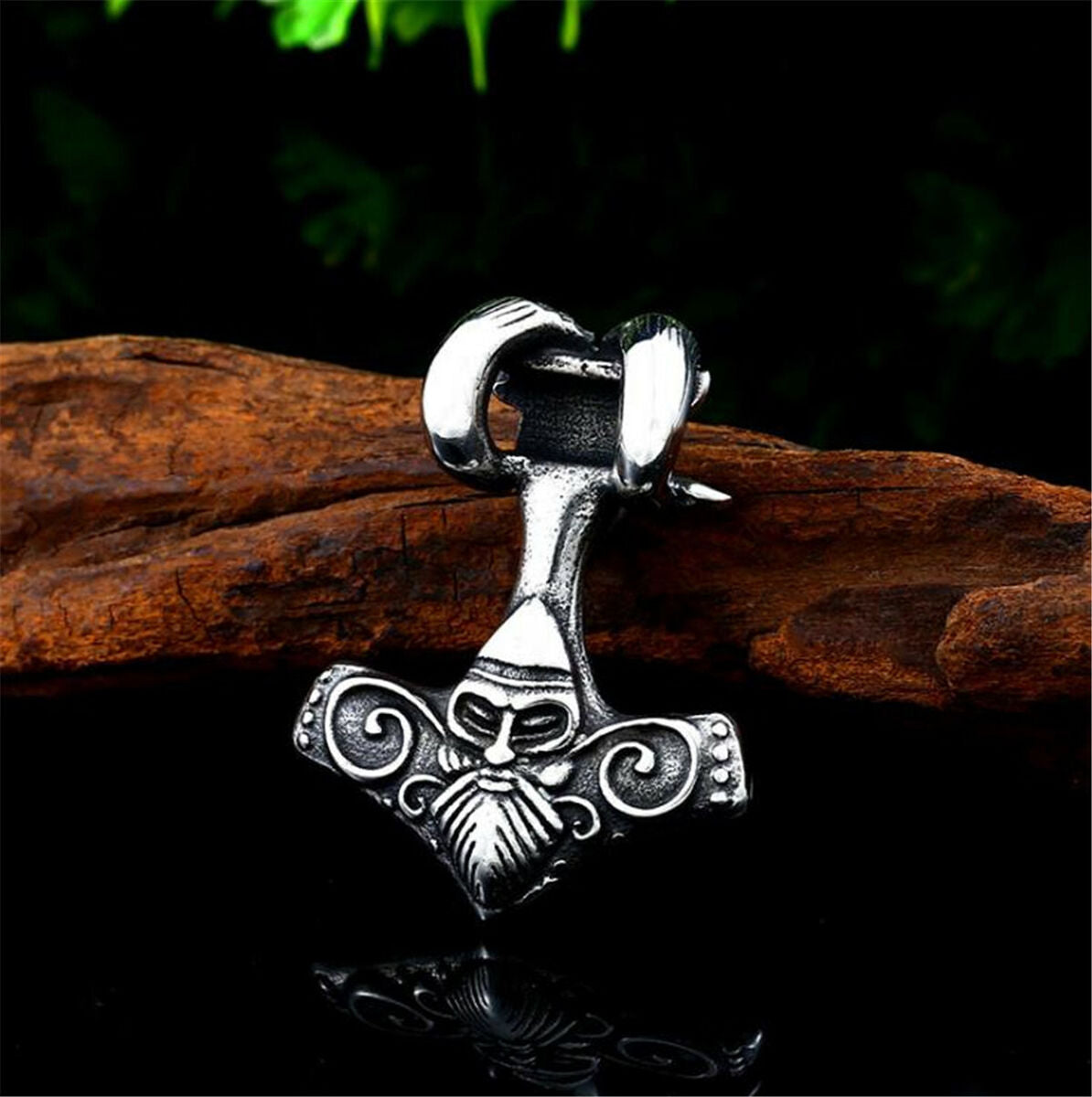 Viking Sheep Head Stainless Steel Pendant For Men's Titanium Steel Necklace