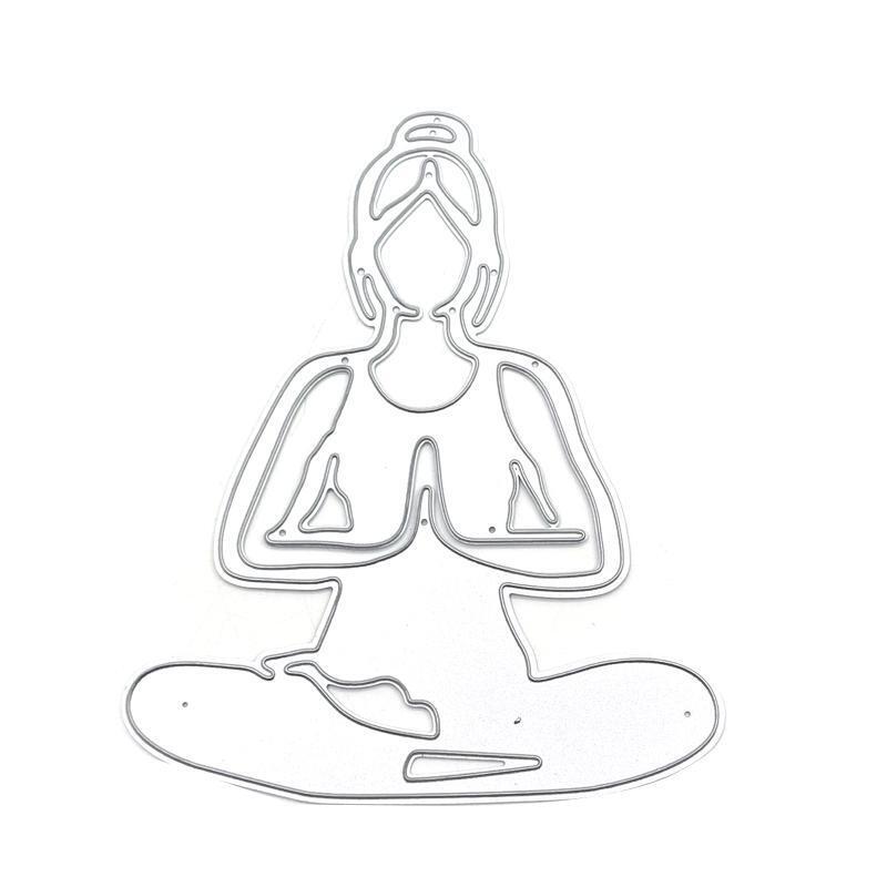 Practicing Yoga Metal Cutting Dies Stencil Scrapbooking DIY Album Stamp Emboss